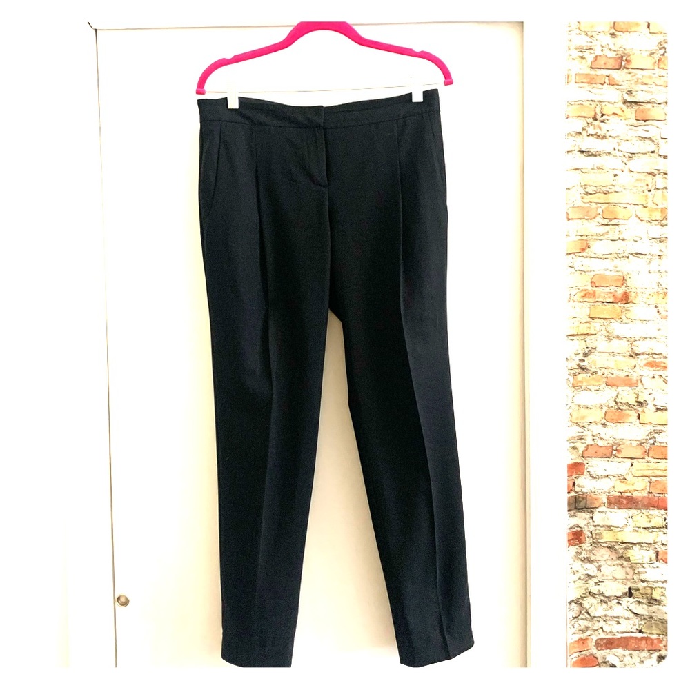 Theory Single Pleat Tailored Ankle Pants with Stretch Size 8